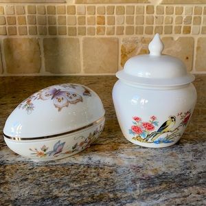 Vintage 1974 Avon egg and 1971 Ginger jar
